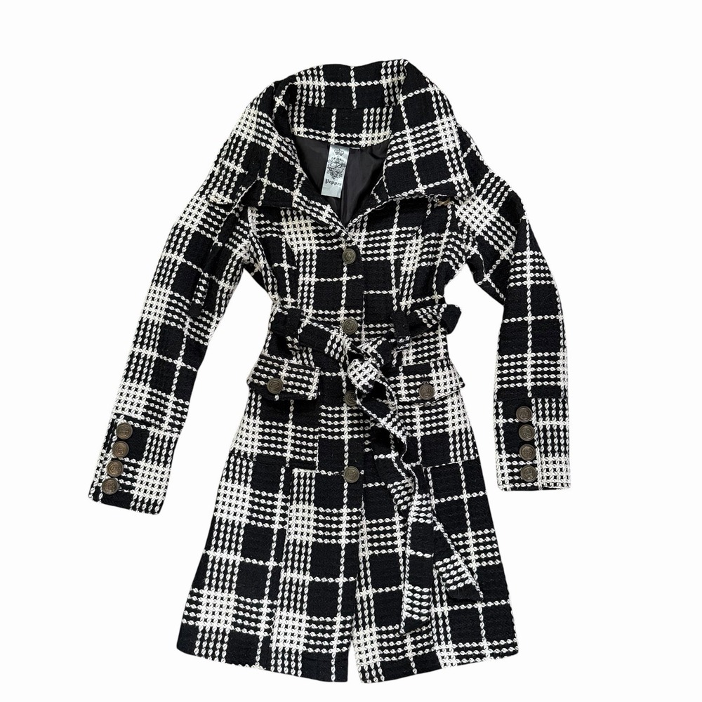 Pepper Tweed Small Jacket Check Plaid Wool Langenlook Womens Quite Luxury Y2K